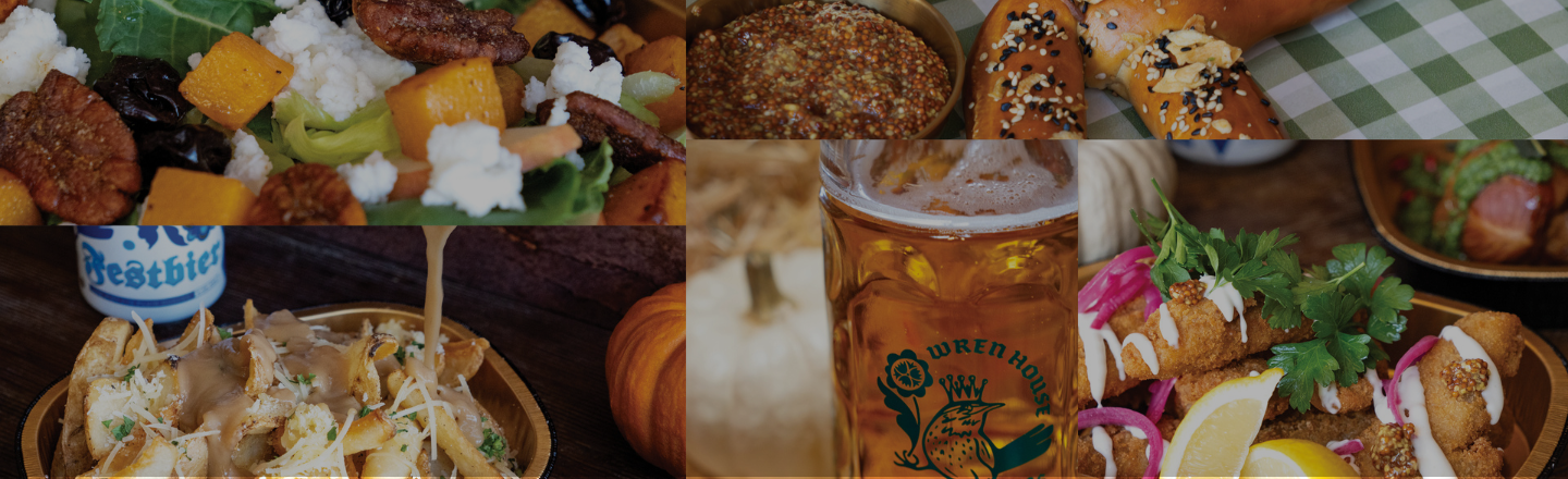 a collage of food and drink