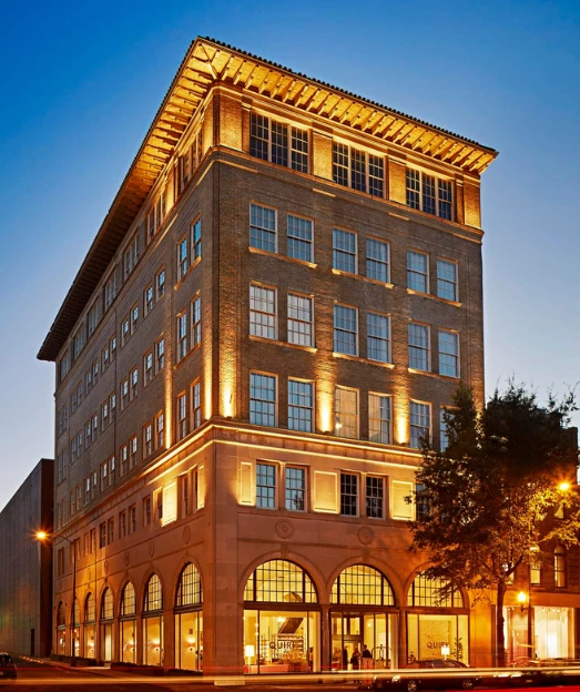 a building with many windows