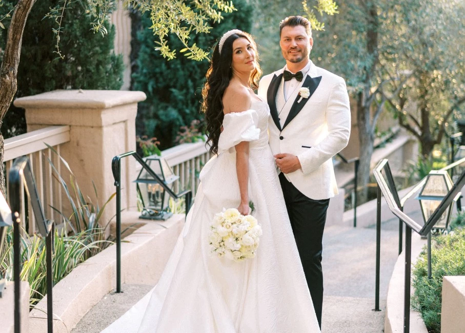 a man and woman posing for a picture