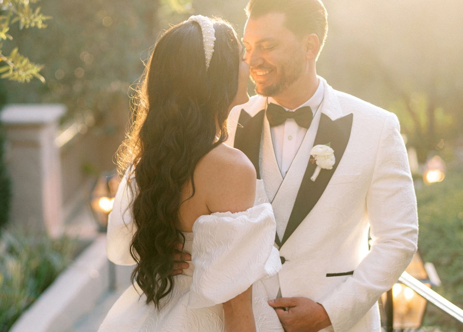 a man and woman posing for a picture