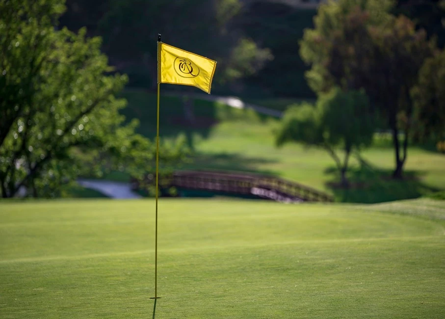 close look at one of the holes on the golf course