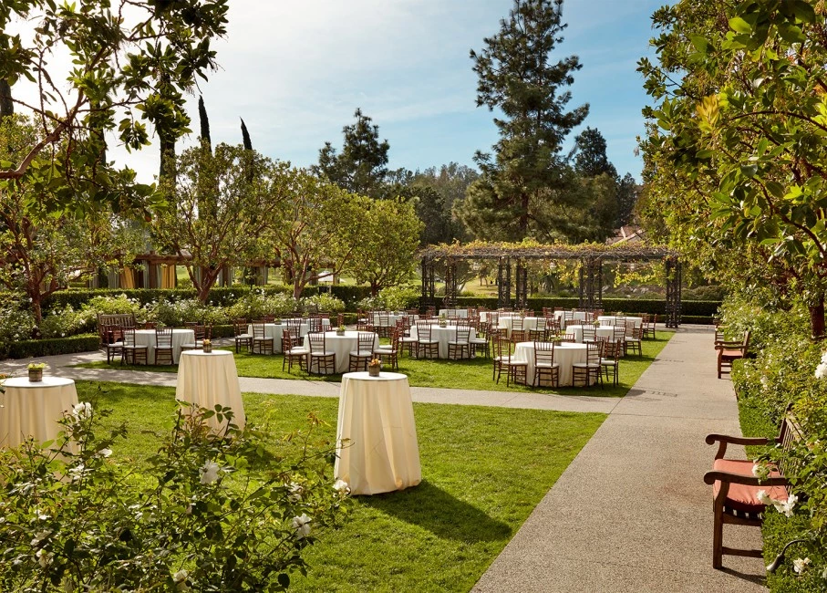 View of a big elegant wedding setup outdoors
