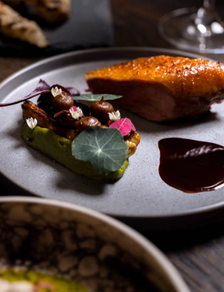 a plate of food on a table