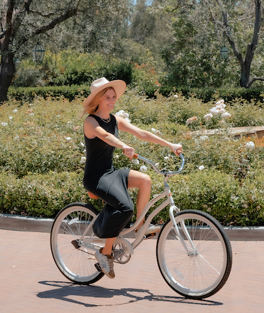 a person riding a bicycle