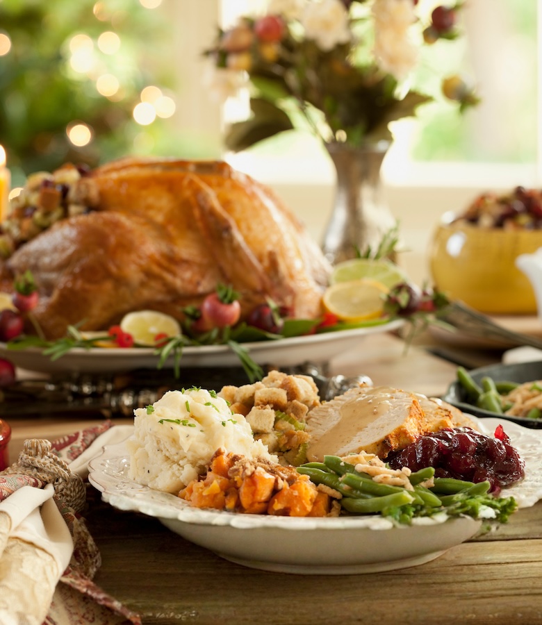 a table with food on it
