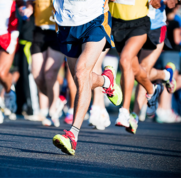 group of people running