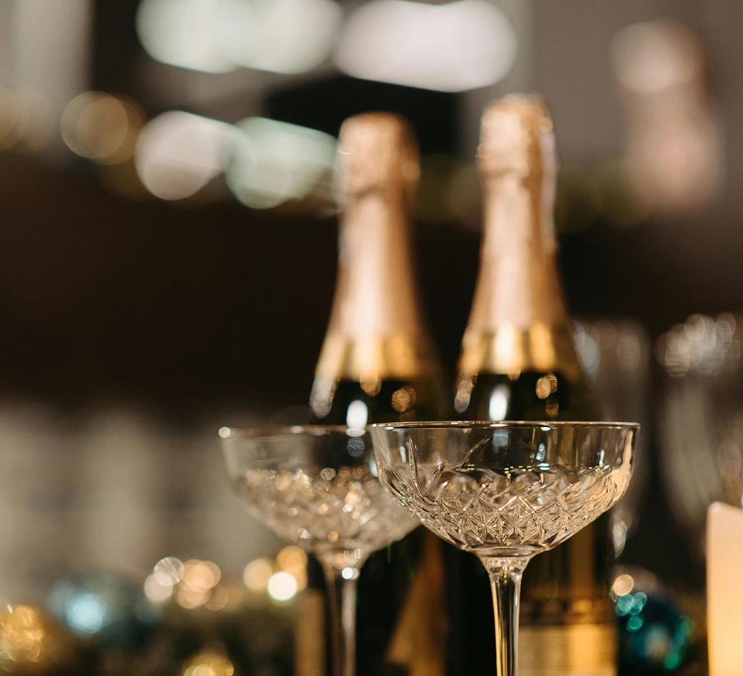 a close up of two glasses