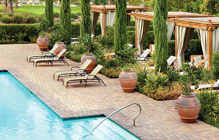 overhead view of the pool deck