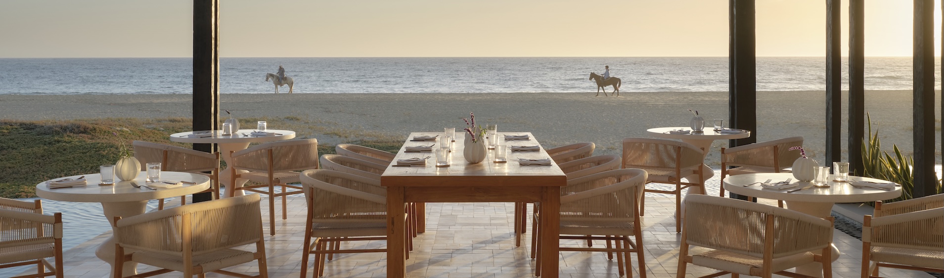 a table set up on a beach