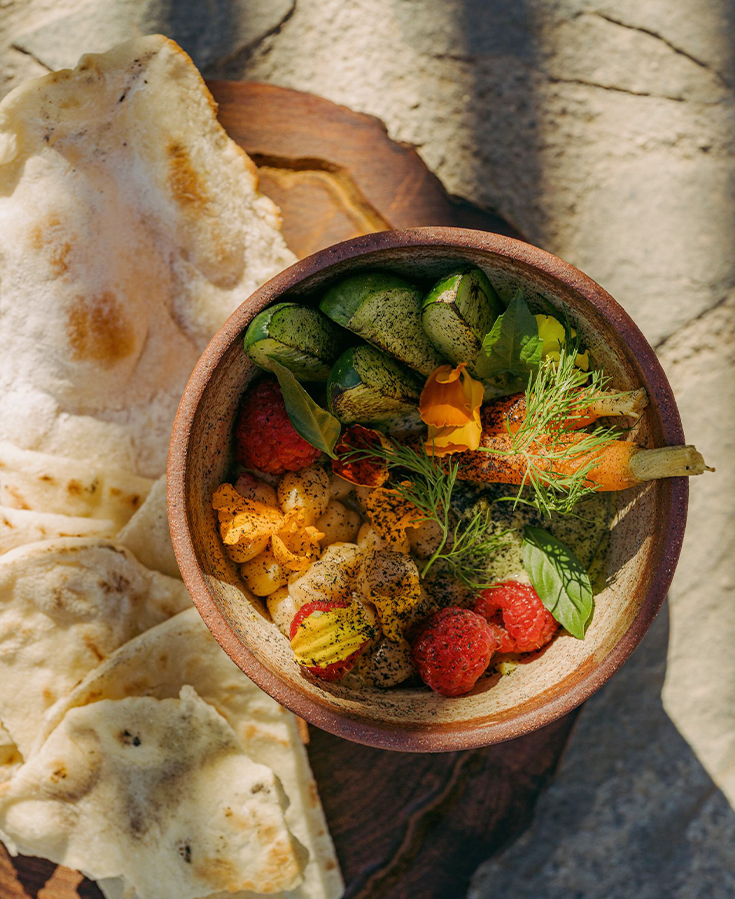 a bowl of fruit and vegetables