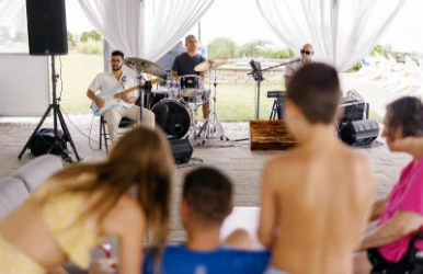 a group of people playing instruments