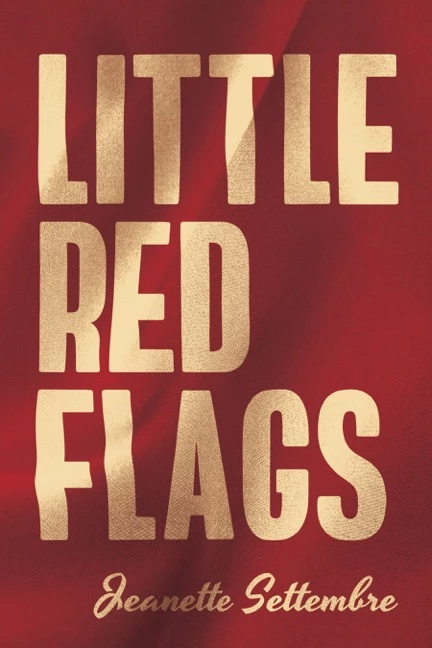 a red flag with white text