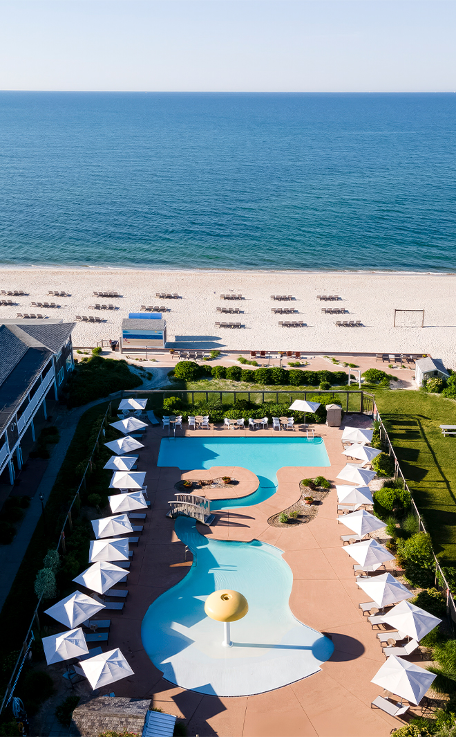 a swimming pool and a beach