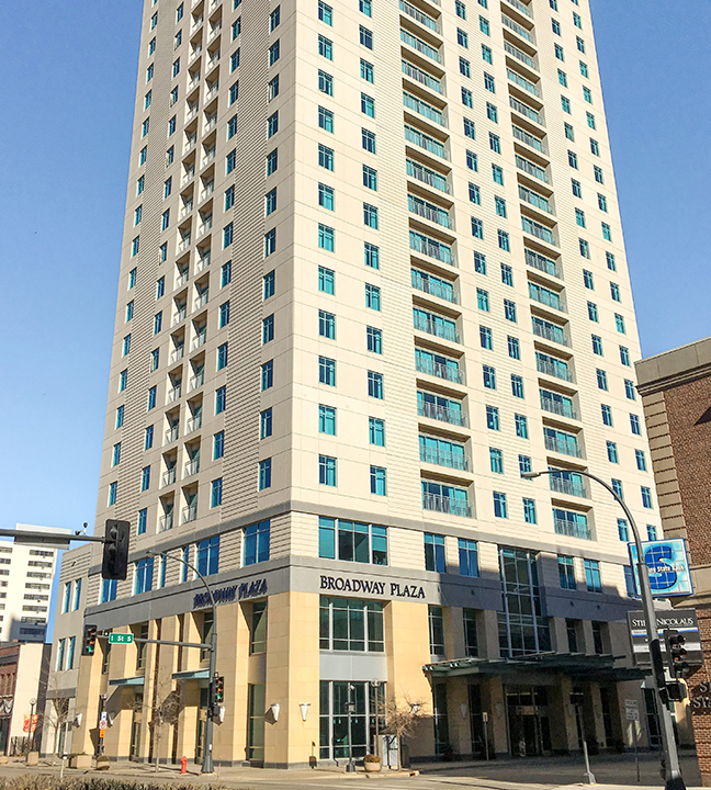 a tall building with many windows