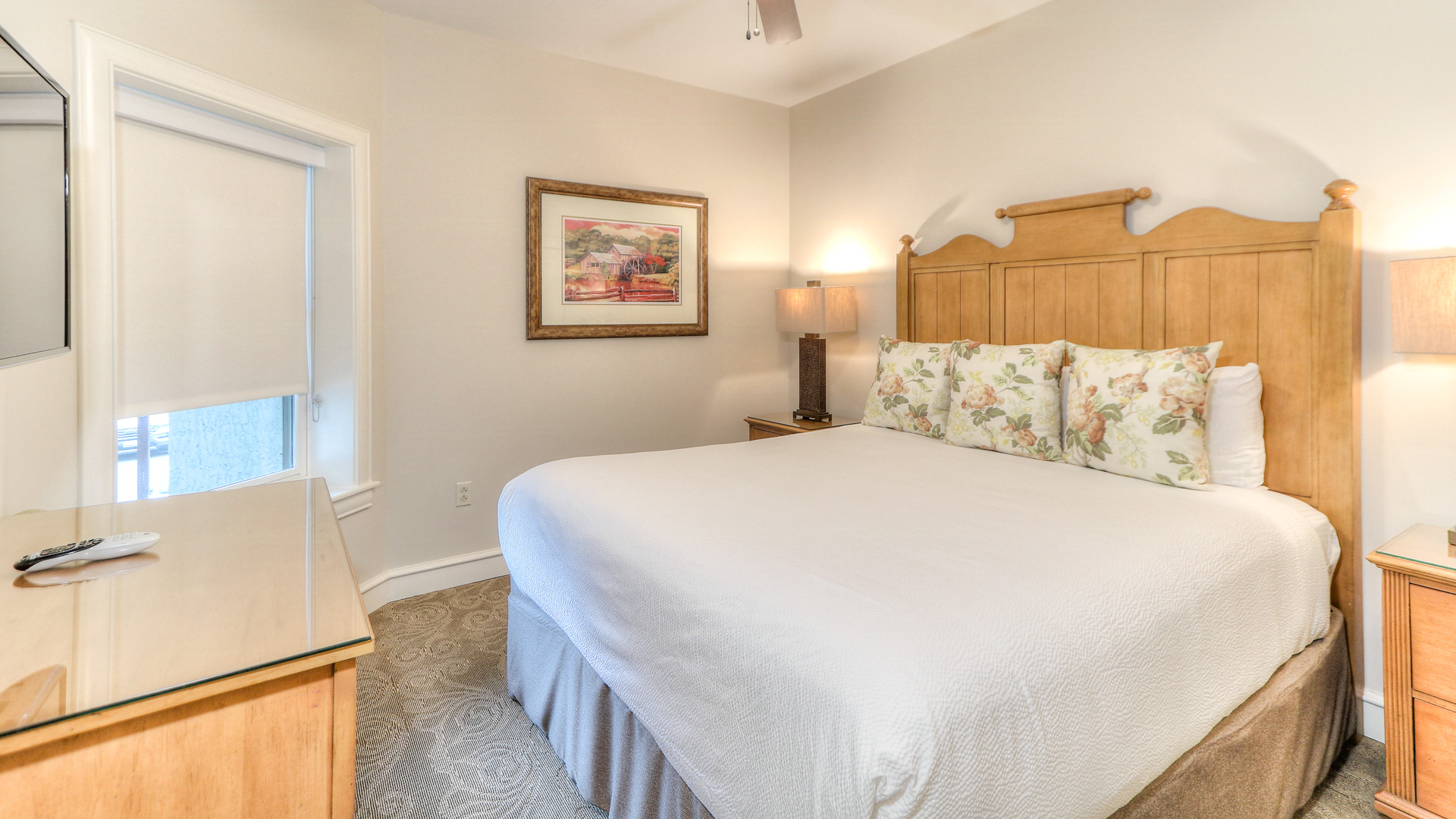 a bed in a room