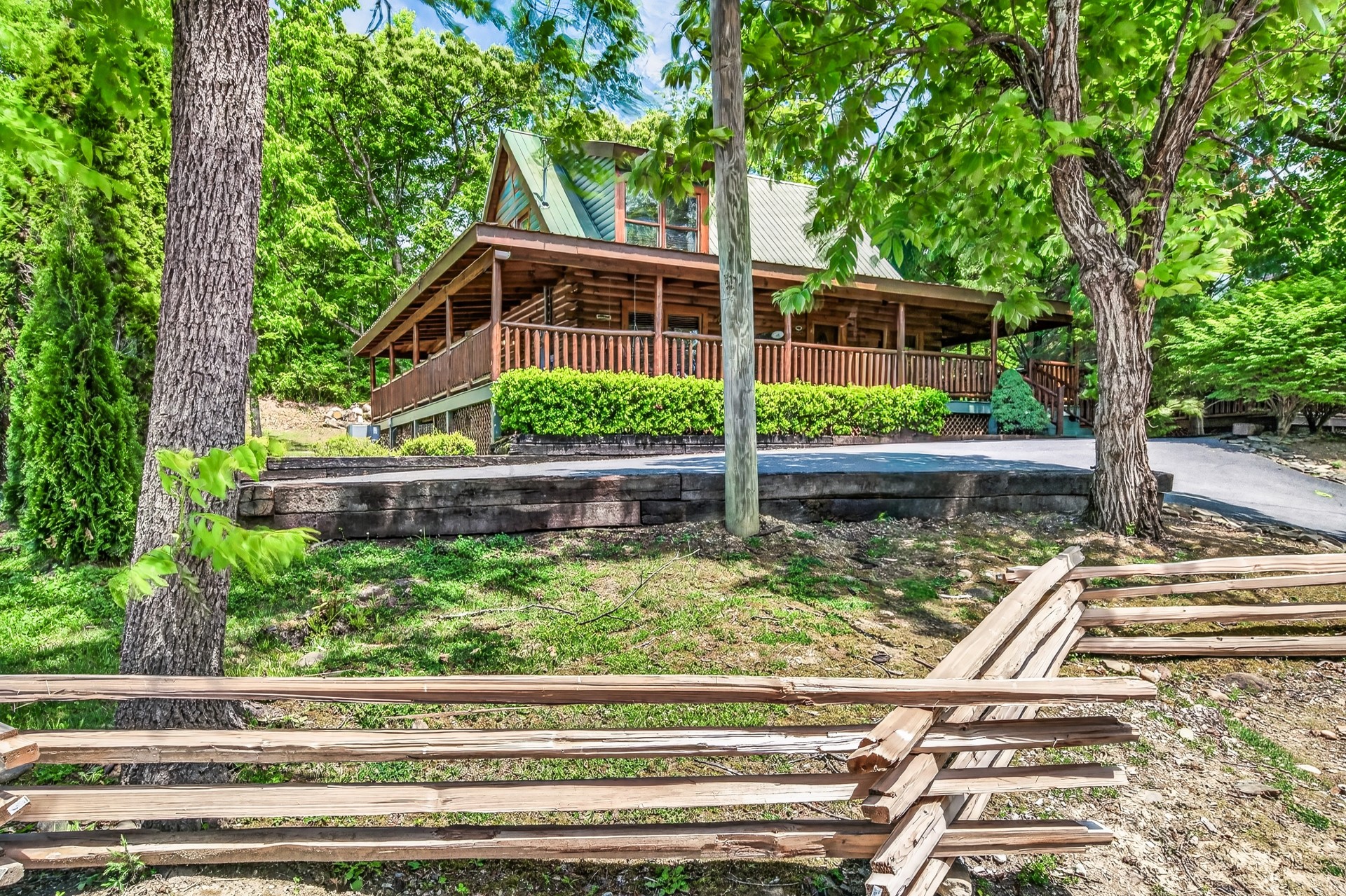 a house with a wooden fence