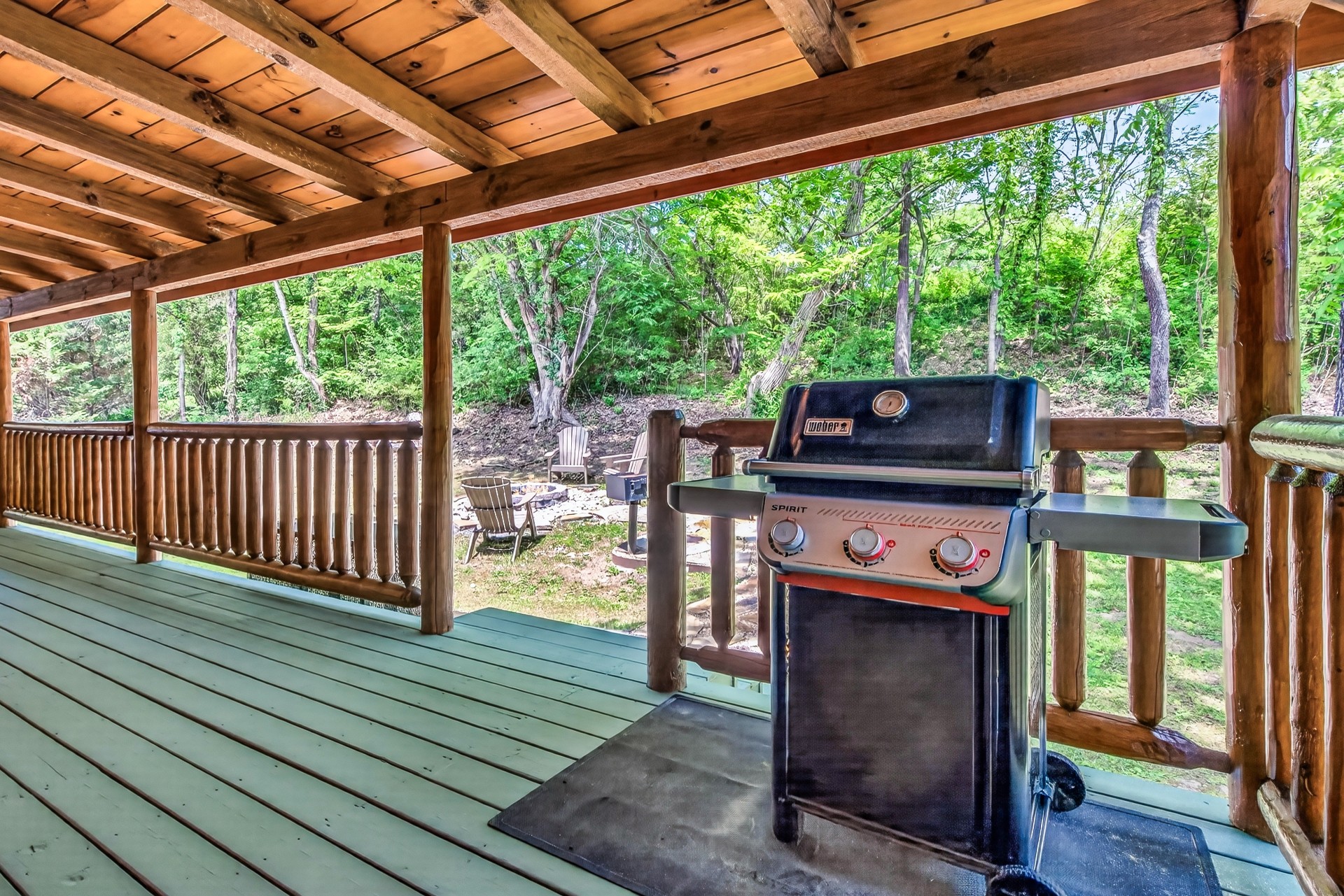 a grill on a porch