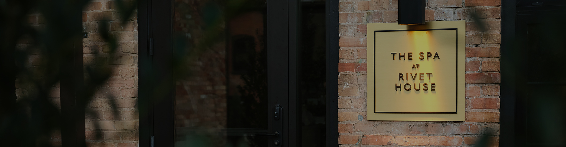 a glass door with a black handle