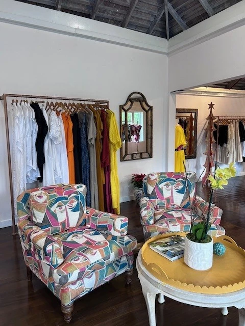 a room with chairs and a table