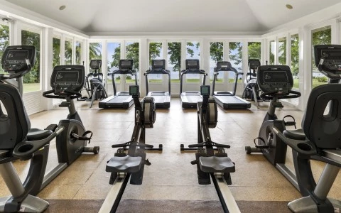 a room with exercise equipment