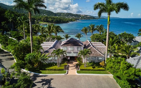 a house with a large body of water