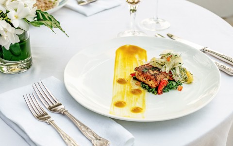 a plate of food on a table