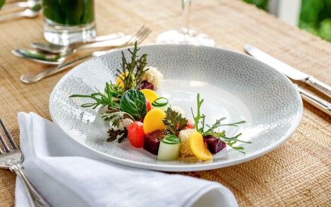 a plate of food on a table