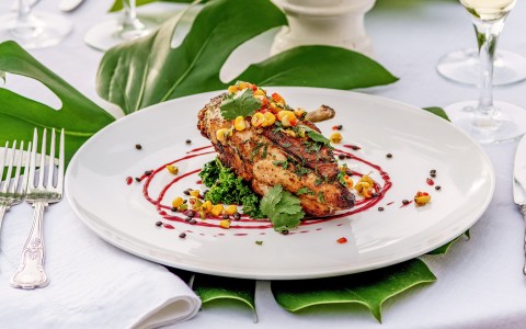 a plate of food on a table