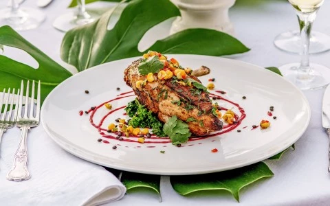 a plate of food on a table