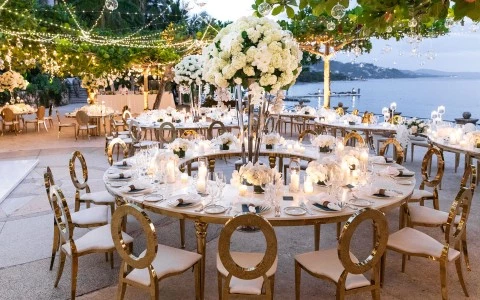 a table set for a wedding reception