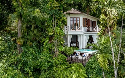 a house surrounded by trees