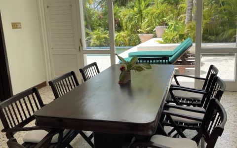 a table with chairs around it
