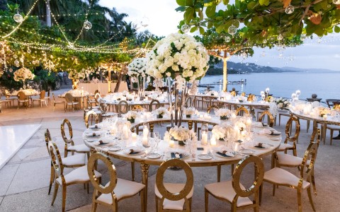 a table set for a wedding reception