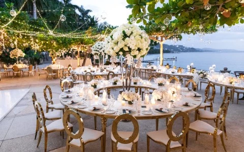 a table set for a wedding reception