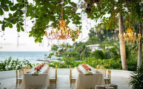 a table set for a party