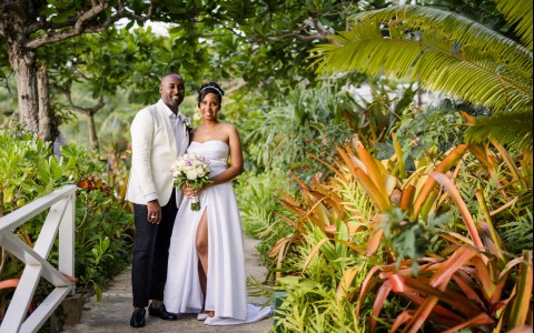 a man and woman posing for a picture