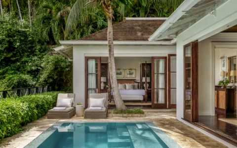 one bedroom suite with personal pool