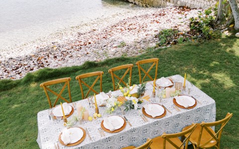 a table set for a dinner party