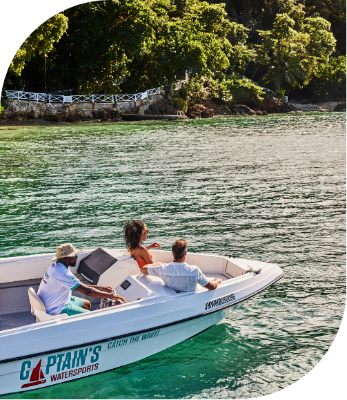 a group of people in a boat on water