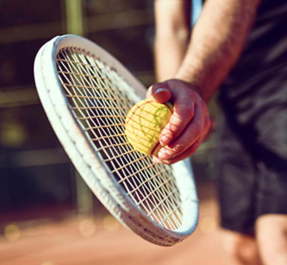 a tennis player holding a tennis racket
