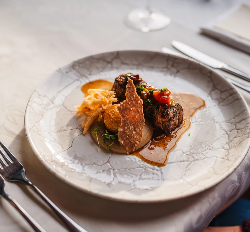 a plate of food on a table