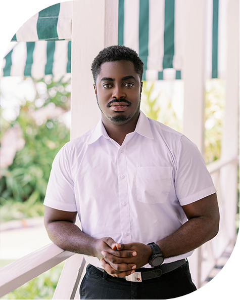 a man standing on a porch