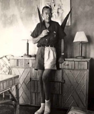 a man standing on a dresser