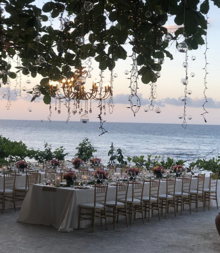 a table set for a wedding reception