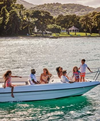 a group of people on a boat