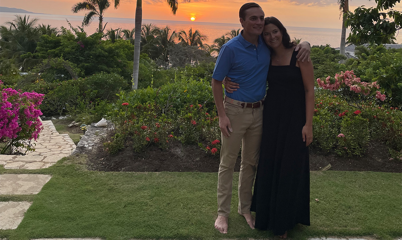 a man and woman posing for a picture