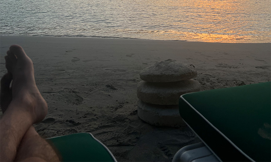 a stack of rocks on a beach