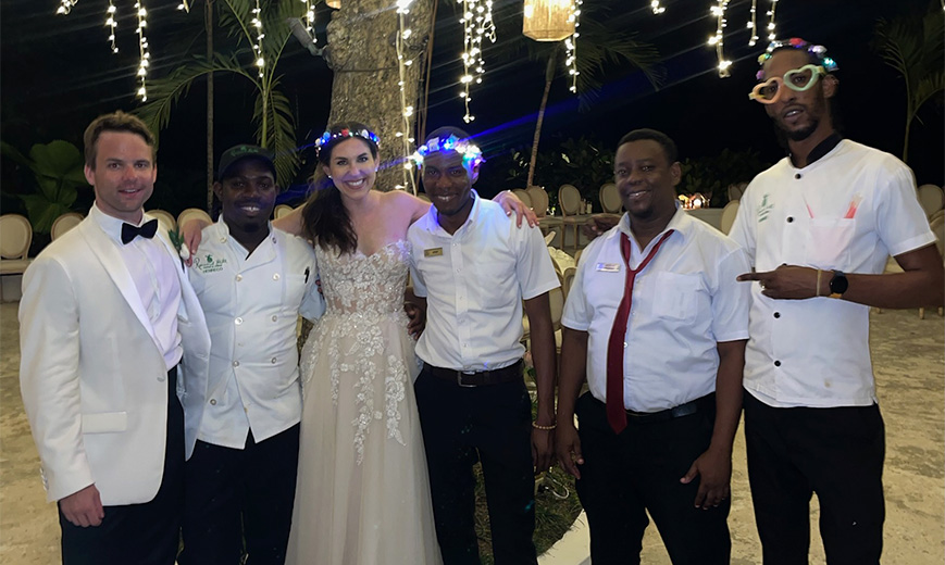 a group of people posing for a photo