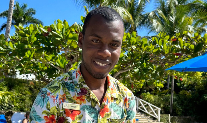 a man smiling at camera