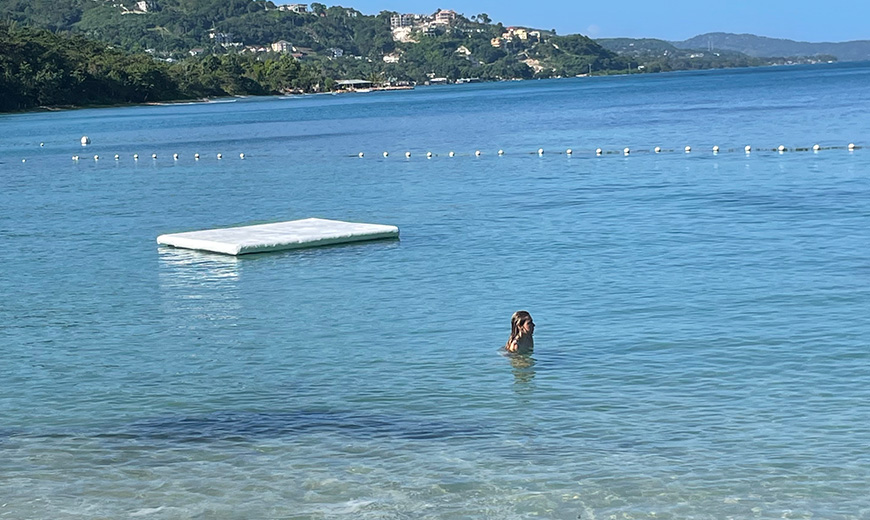 a woman in the water